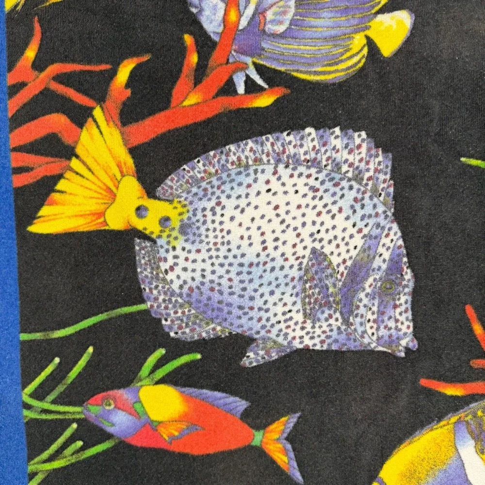 Vtg TerriSol Karsten Beach Towel Aquaria Tropical Fish Ocean‎ 100% Cotton Brazil